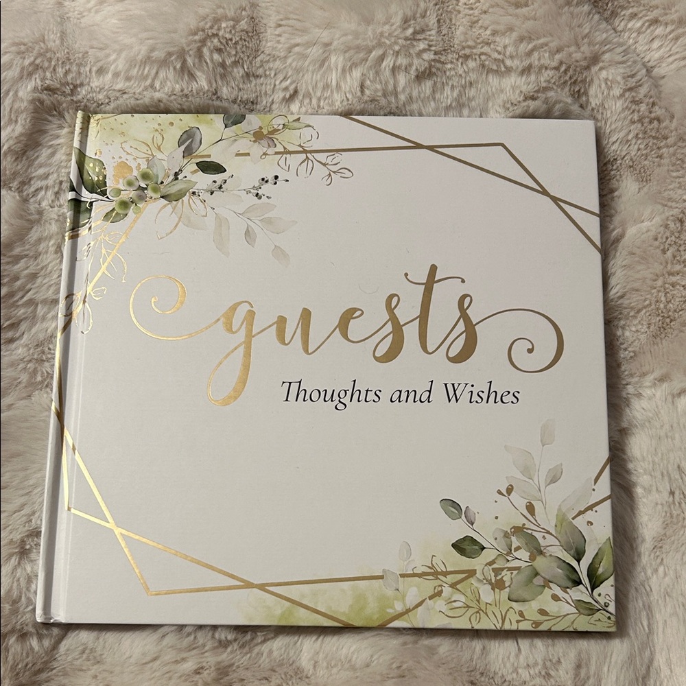 Elegant Gold and White Guest Book